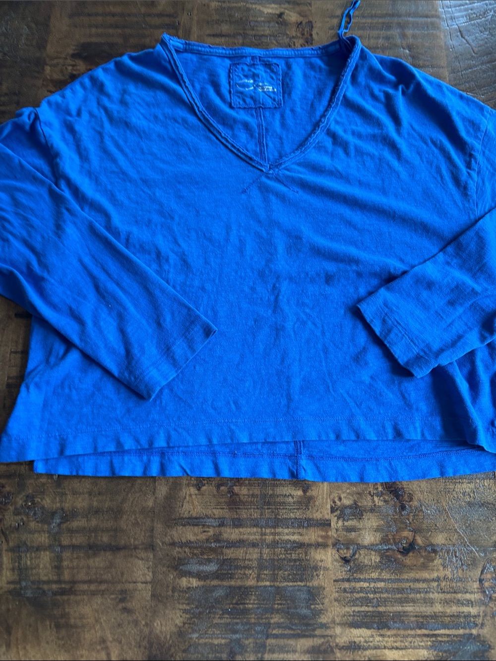 aerie Royal Blue V-Neck Long Sleeve Top